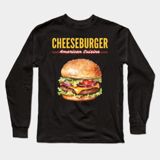Juicy Cheeseburger American Diner Classic Vintage Design Long Sleeve T-Shirt