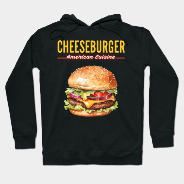 Juicy Cheeseburger American Diner Classic Vintage Design Hoodie by TuncGK
