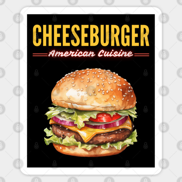 Juicy Cheeseburger American Diner Classic Vintage Design Sticker by TuncGK