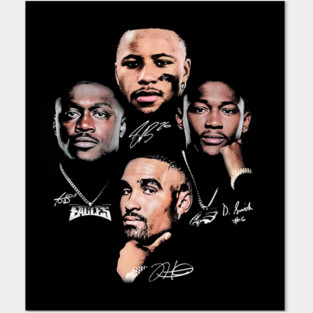 Saquon Barkley, Jalen Hurts, A. J. Brown & DeVonta Smith Records Posters and Art