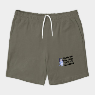 Hang On I'll Just Get My Glasses Bluey Vintage Cartoon Shorts