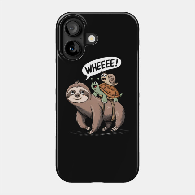 "Slow Ride, Fast Fun: Sloth, Snail, Turtle Phone Case by MakerMind8.2
