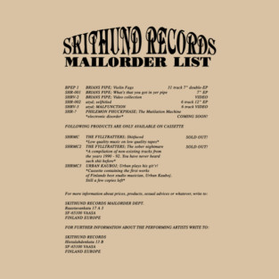 Skithund Records Mailorder List T-Shirt
