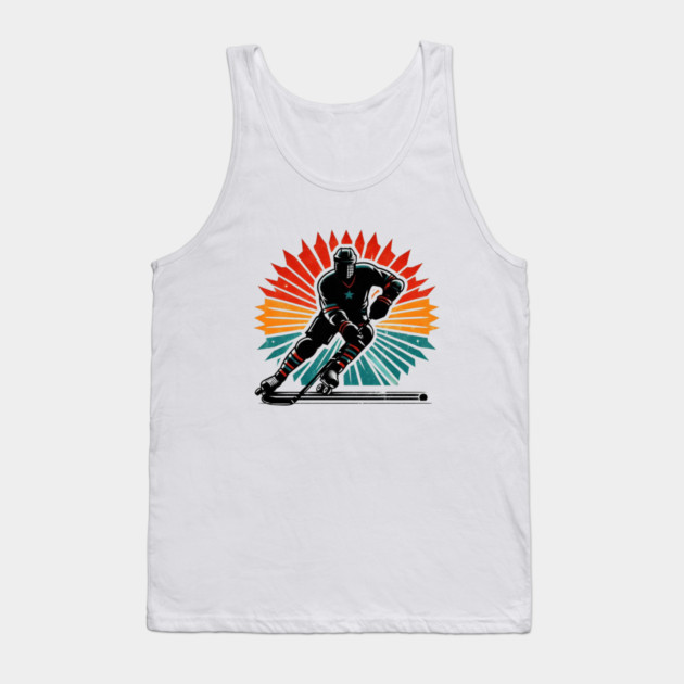 Retro Roller Hockey – Vintage Style Action Silhouettes Tank Top by Ben's Store 1