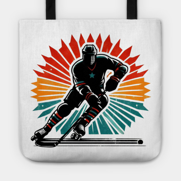 Retro Roller Hockey – Vintage Style Action Silhouettes Tote by Ben's Store 1