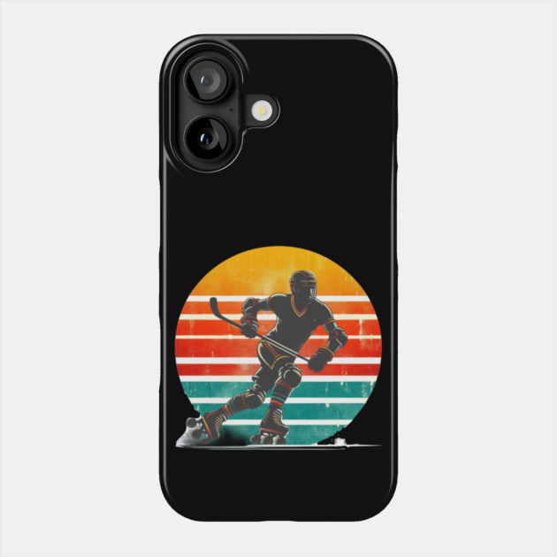 Retro Roller Hockey – Vintage Style Action Silhouettes Phone Case by Ben's Store 1