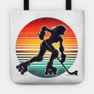 Retro Roller Hockey – Vintage Style Action Silhouettes Tote