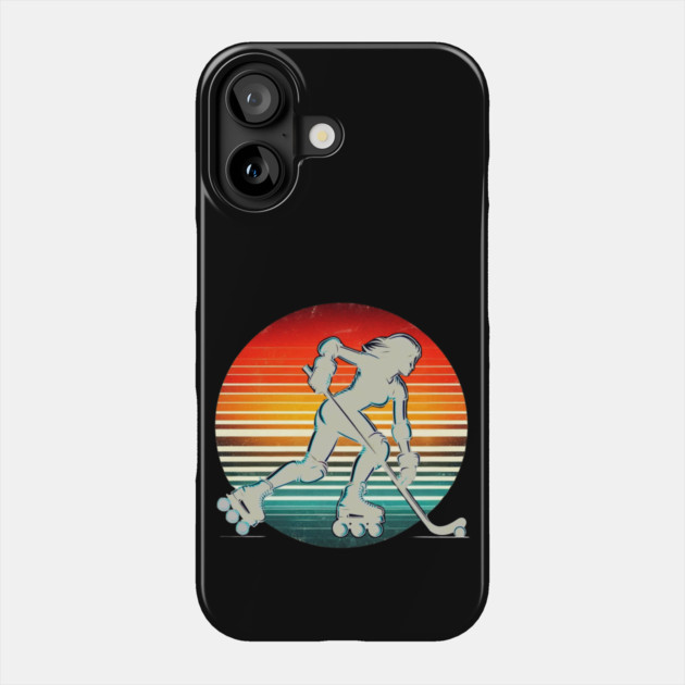 Retro Roller Hockey – Vintage Style Action Silhouettes Phone Case by Ben's Store 1