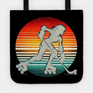 Retro Roller Hockey – Vintage Style Action Silhouettes Tote
