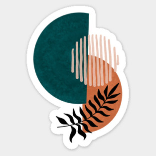 Boho Geometric Shapes with Botanical Elements,Boho Lover Gifts for Easter, Botanical Plants Shapes Sticker