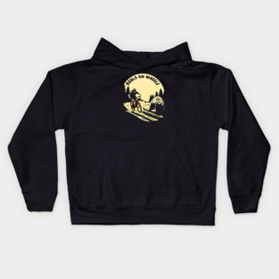 Grizzly Bear - Mountain Biker - Meals on Wheels! Kids Hoodie