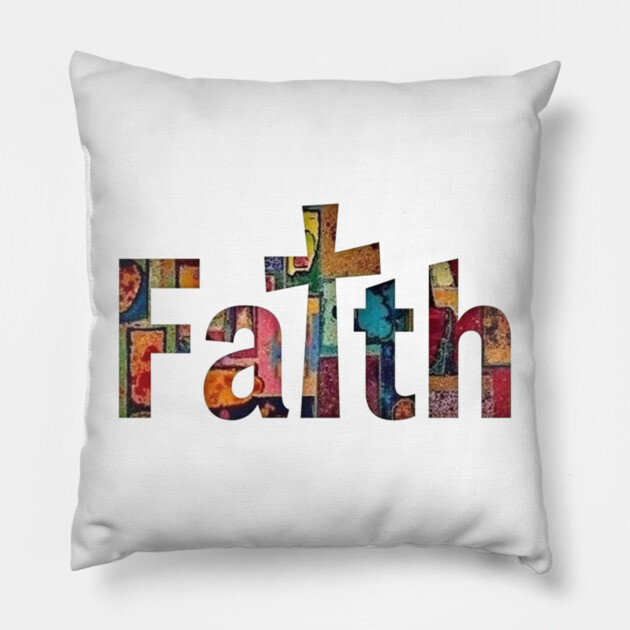 Faith in Full Color – Christian Cross Design Pillow by Rox