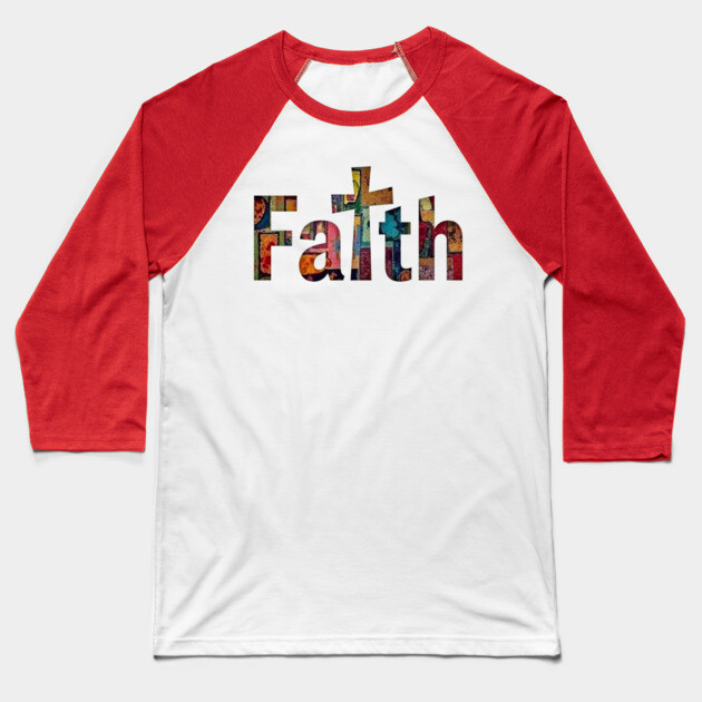 Faith in Full Color – Christian Cross Design Baseball T-Shirt by Rox