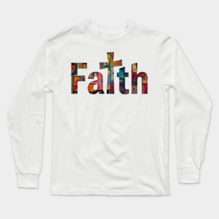 Faith in Full Color – Christian Cross Design Long Sleeve T-Shirt