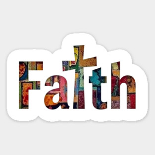 Faith in Full Color – Christian Cross Design Sticker