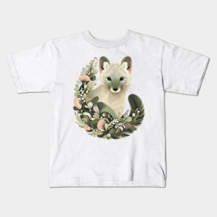 American Marten Botanical Nature Art Illustration Kids T-Shirt
