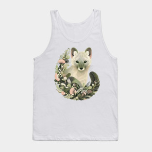 American Marten Botanical Nature Art Illustration Tank Top