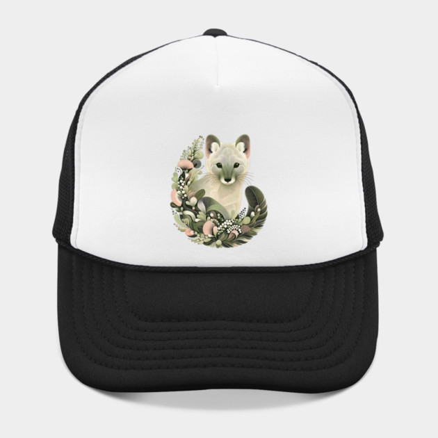 American Marten Botanical Nature Art Illustration by BirdsnStuff