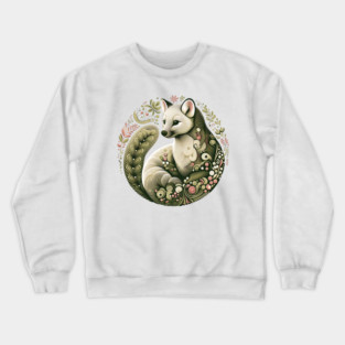 American Marten Botanical Nature Art Illustration2 Crewneck Sweatshirt