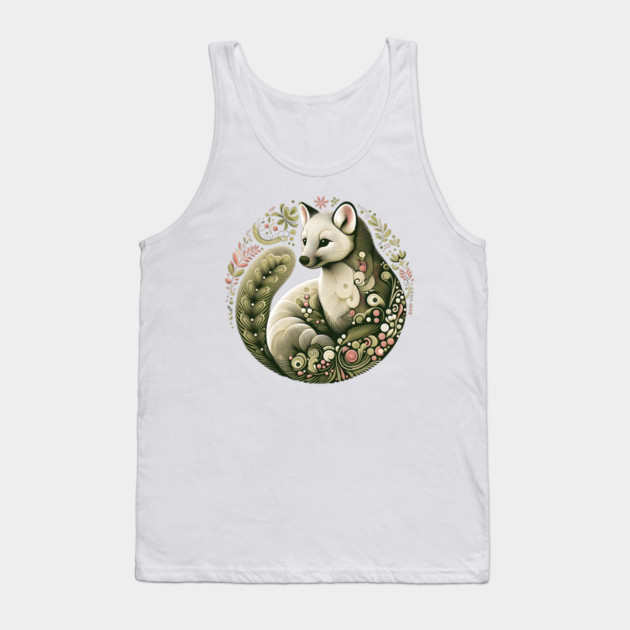 American Marten Botanical Nature Art Illustration2 Tank Top by BirdsnStuff