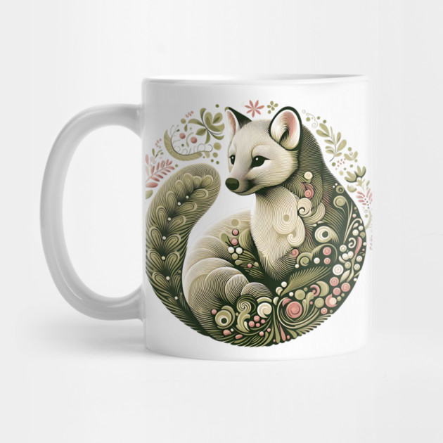 American Marten Botanical Nature Art Illustration2 by BirdsnStuff