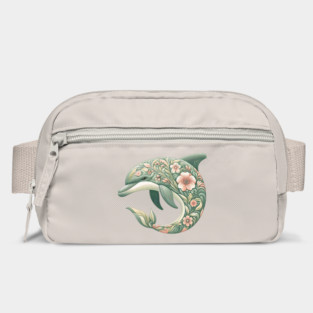 Bottlenose Dolphin Botanical Nature Art Illustration Bag