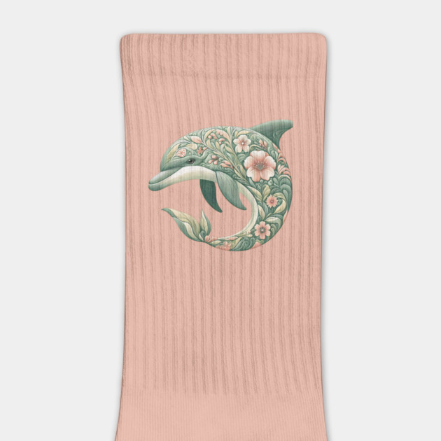 Bottlenose Dolphin Botanical Nature Art Illustration by BirdsnStuff