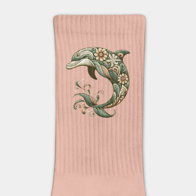 Bottlenose Dolphin Botanical Nature Art Illustration2 by BirdsnStuff