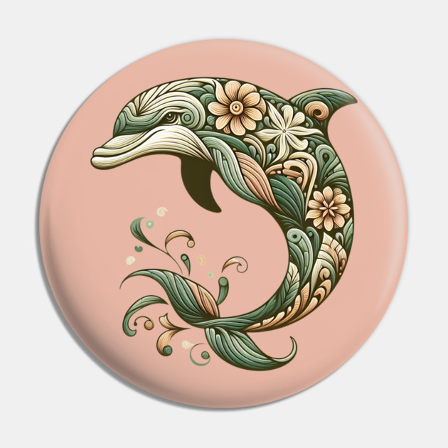 Bottlenose Dolphin Botanical Nature Art Illustration2 Pin by BirdsnStuff