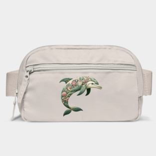 Bottlenose Dolphin Botanical Nature Art Illustration3 Bag