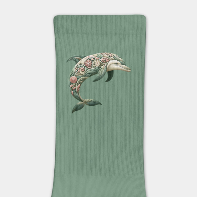 Bottlenose Dolphin Botanical Nature Art Illustration3 by BirdsnStuff