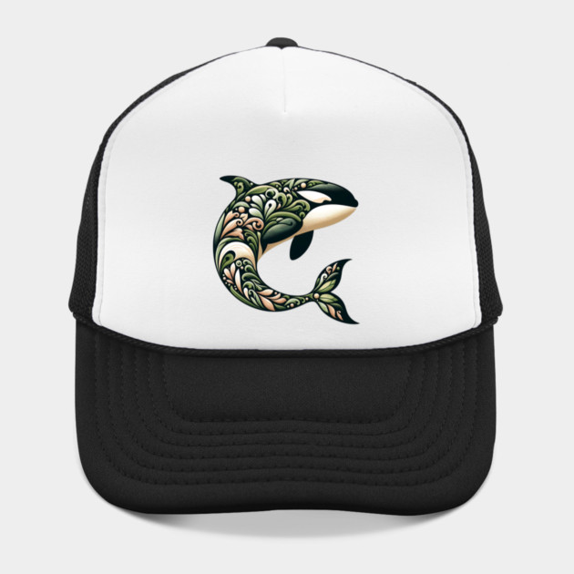 Killer Whale Botanical Nature Art Illustration2 by BirdsnStuff