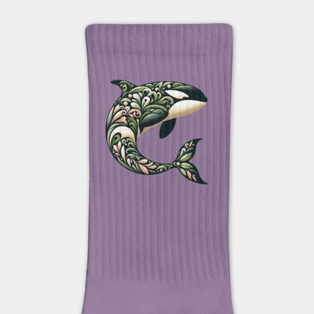 Killer Whale Botanical Nature Art Illustration2 by BirdsnStuff