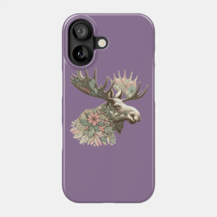 Moose Botanical Nature Art Illustration Phone Case