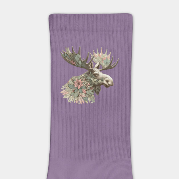 Moose Botanical Nature Art Illustration by BirdsnStuff