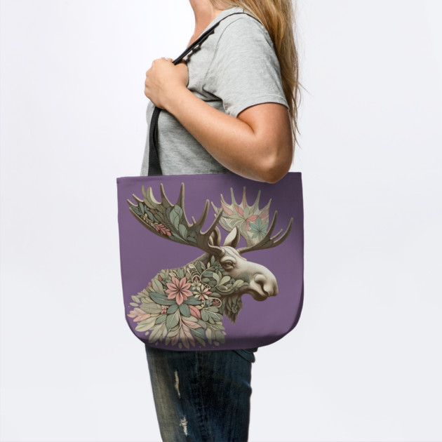 Moose Botanical Nature Art Illustration by BirdsnStuff