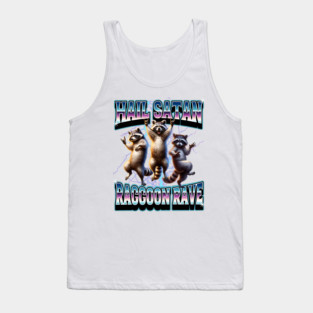Hail Satan Raccoon Rave bootleg '80s vintage design Tank Top