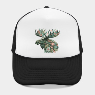 Moose Botanical Nature Art Illustration2 Hat