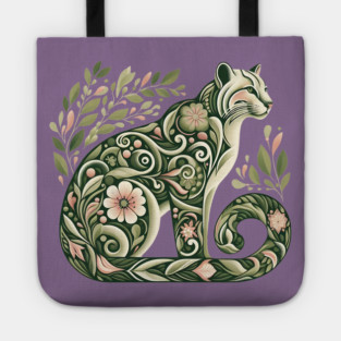 Ocelot Cat Botanical Nature Art Illustration2 Tote