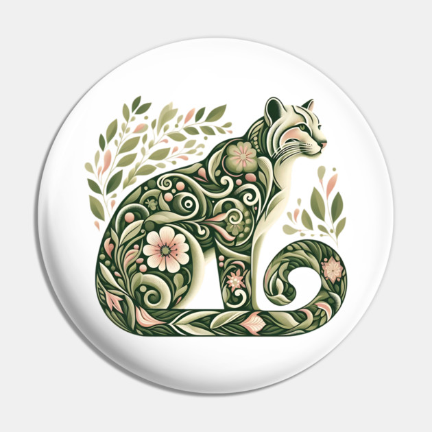 Ocelot Cat Botanical Nature Art Illustration2 Pin by BirdsnStuff