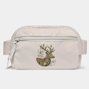 Red Deer Botanical Nature Art Illustration2 Bag