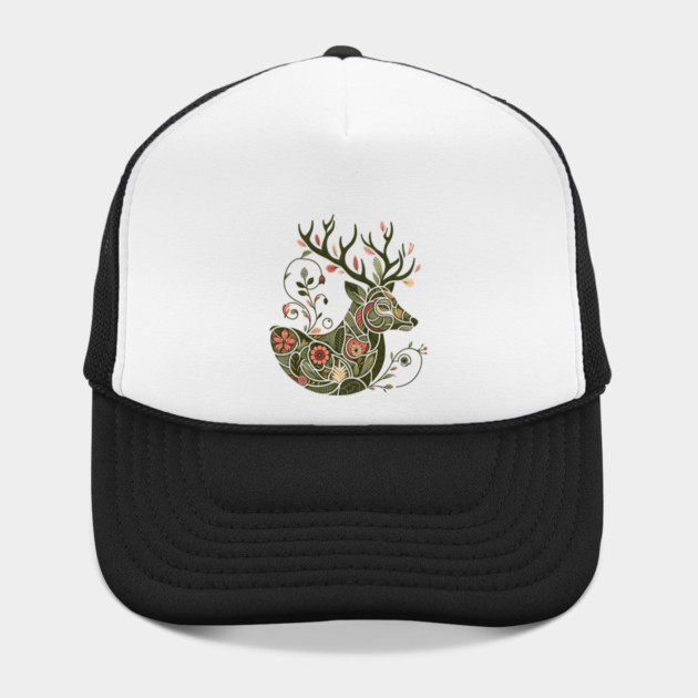 Red Deer Botanical Nature Art Illustration2 by BirdsnStuff