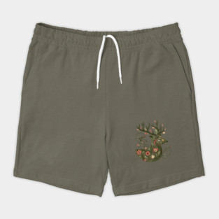 Red Deer Botanical Nature Art Illustration2 Shorts