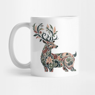 Red Deer Botanical Nature Art Illustration3 Mug