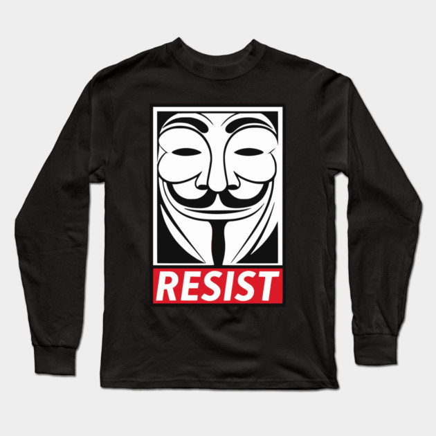 Resist - Anonymous Long Sleeve T-Shirt by UrbanLifeApparel