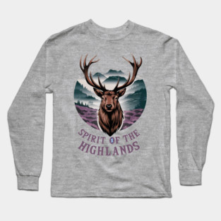 Majestic Highland stag - Spirit of the Highlands Long Sleeve T-Shirt
