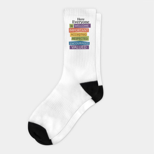 everyone is welcome here Socks by ArtistTee ⭐⭐⭐⭐⭐