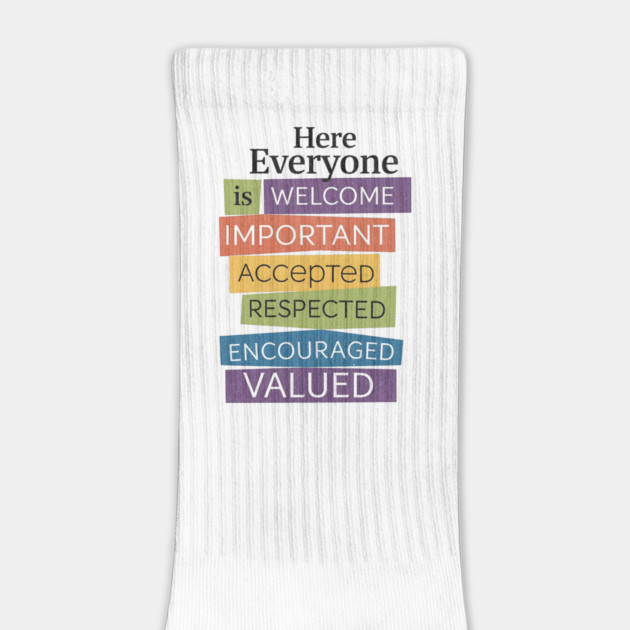 Here Everyone Is Welcome – Funny Teacher Shirt for Acceptance and Respect by ArtistTee ⭐⭐⭐⭐⭐