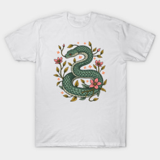 Botanical Serpent Nature Inspired Design T-Shirt