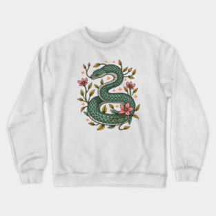 Botanical Serpent Nature Inspired Design Crewneck Sweatshirt